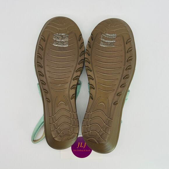 Skechers Women's Parallel Stylin Mint Green Suede Wedge Sandals Size 9.5 - Picture 12 of 13